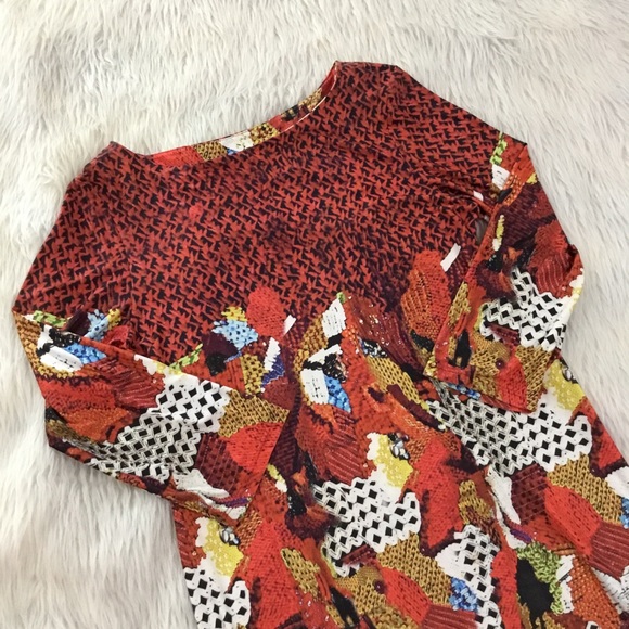 Isle Geometric orange dress - Picture 1 of 4